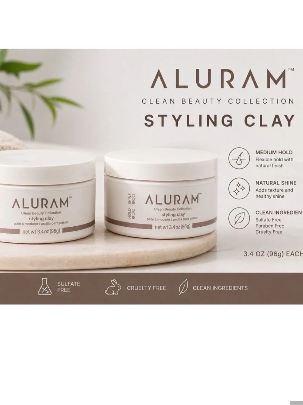 New ALURAM Styling Clay 3.4 fl oz Medium Hold
